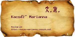 Kacsó Marianna névjegykártya